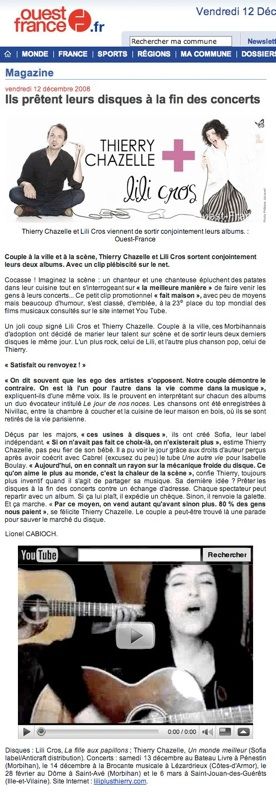 Ouest France, 12 décembre 2008