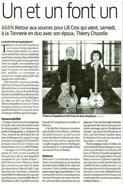 Sud Ouest, 15 janvier 2009