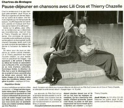 Ouest France, 15 juin 2011