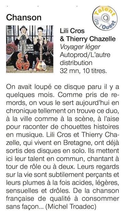 Ouest France, 8 janvier 2012