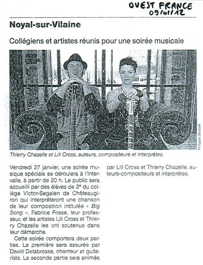 Ouest France, 9 janvier 2012