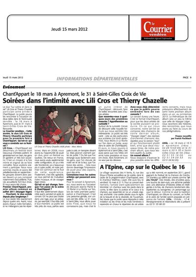 Le Courrier Vendéen, 16 février 2012