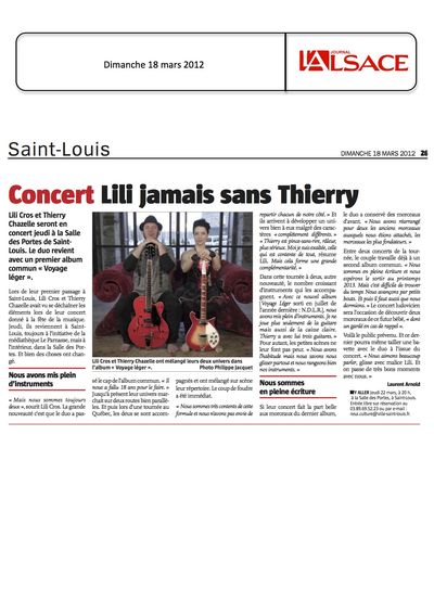 L'Alsace, 18 mars 2012