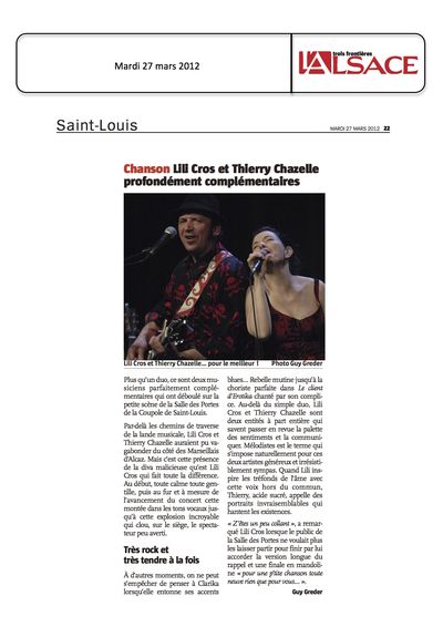 L'Alsace, 27 mars 2012