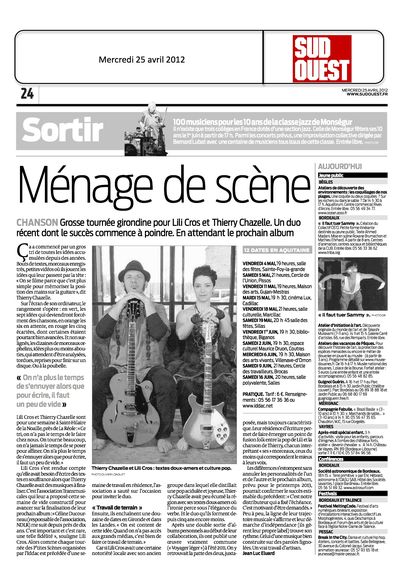 Sud Ouest, 25 avril 2012