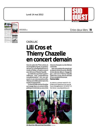 Sud Ouest, 14 mai 2012