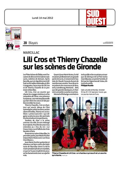 Sud Ouest, 14 mai 2012