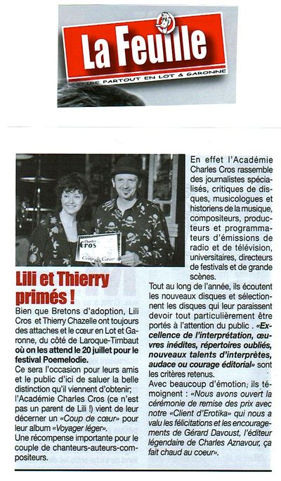 La Feuille, 31 mai 2012