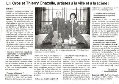 Ouest France, 26 octobre 2012