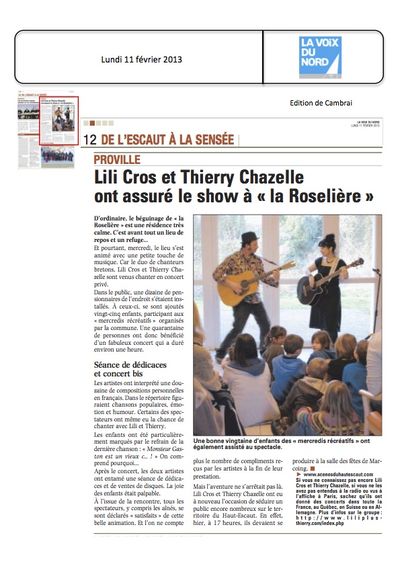 La Voix du Nord, 11 février 2013