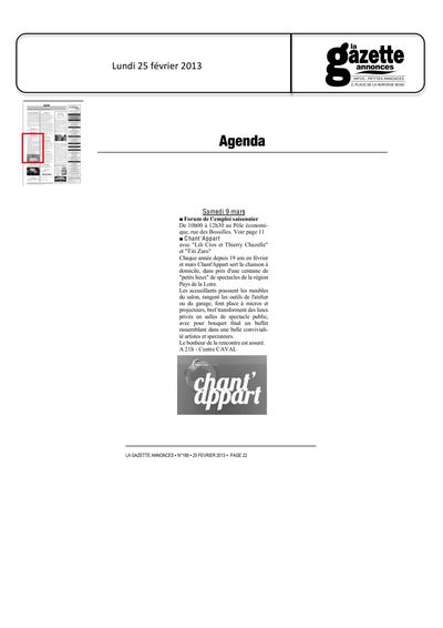La Gazette de l'Île d'Yeu, 25 février 2013