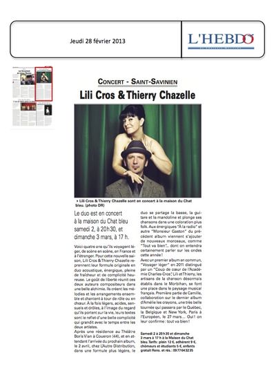 L'Hebdo, 28 février 2013