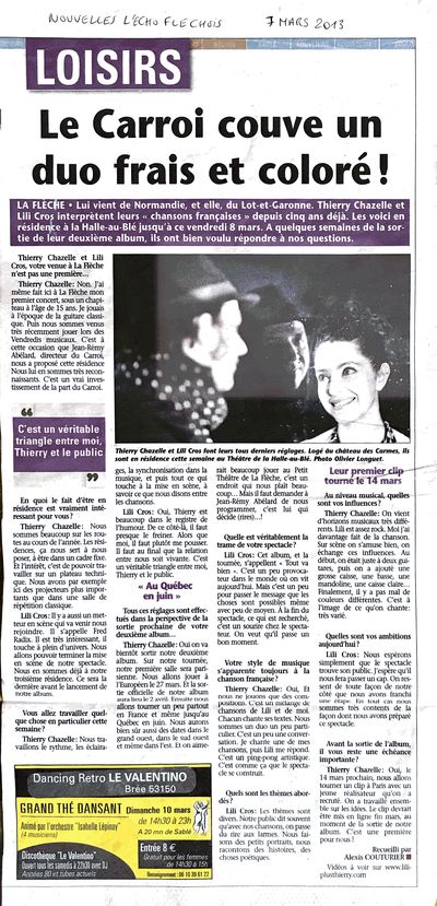 L'Écho Fléchois, 7 mars 2013