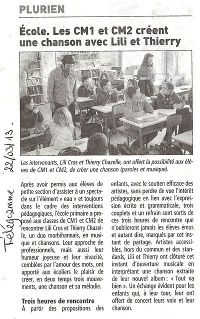 Le Télégramme, 22 mars 2013