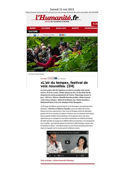 L'Humanité.fr, 11 mai 2013