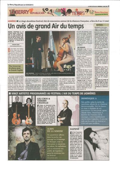 Le Berry Républicain, 30 mai 2013