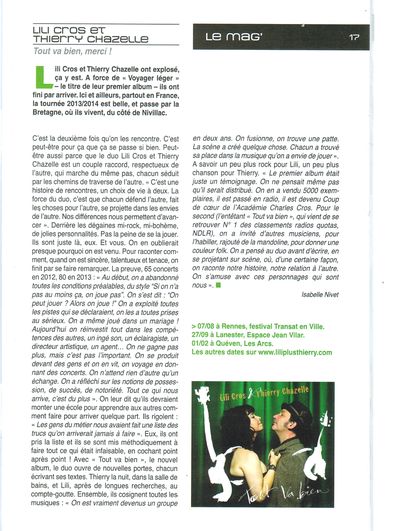 Sorties de Secours, 1 août 2013