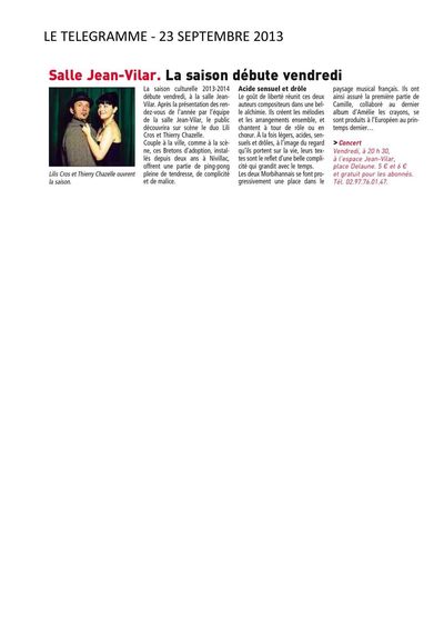 Le Télégramme, 23 septembre 2013