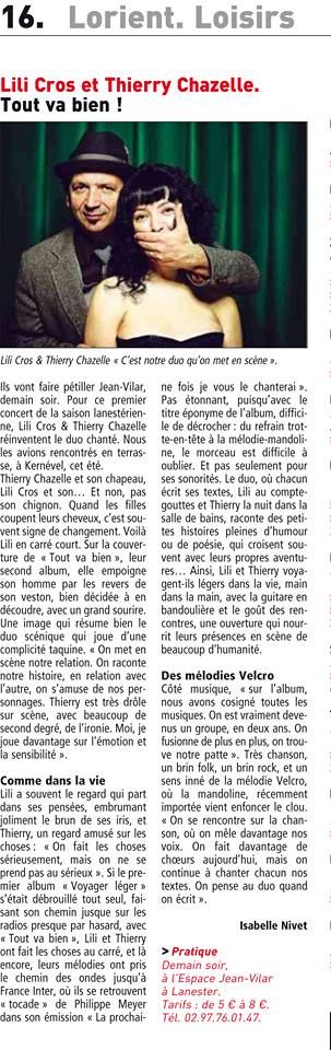 Le Télégramme, 26 septembre 2013