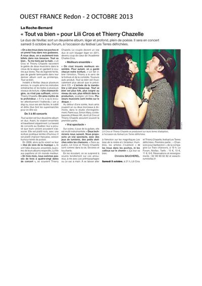 Ouest France, 2 octobre 2013