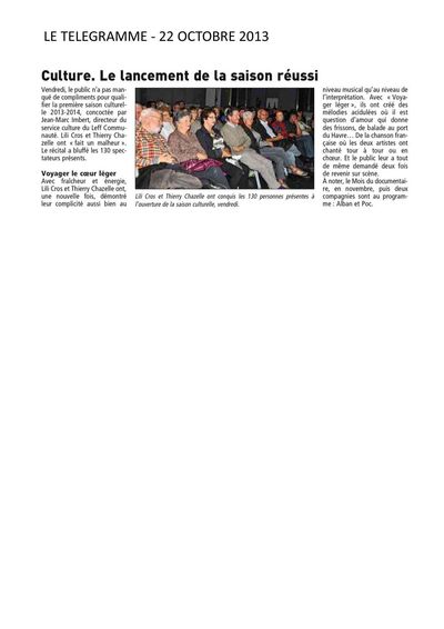 Le Télégramme, 22 octobre 2013