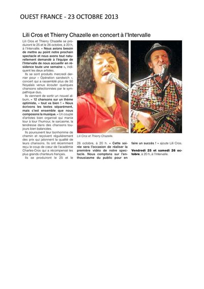Ouest France, 23 octobre 2013