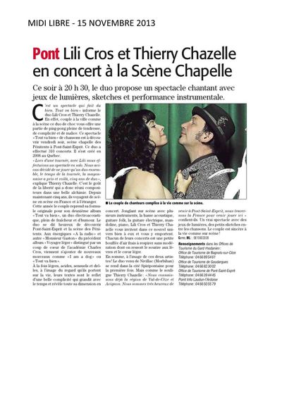 Midi Libre, 15 novembre 2013