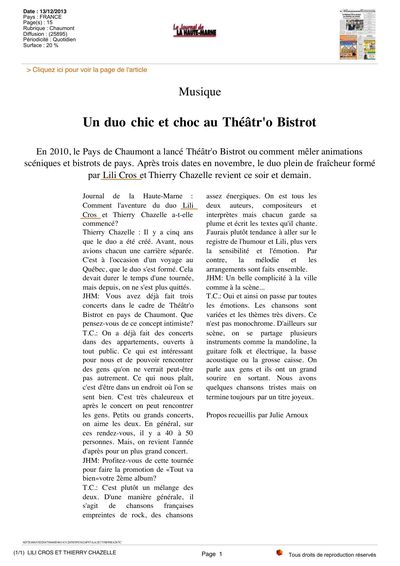 Le Journal de la Haute-Marne, 13 décembre 2013