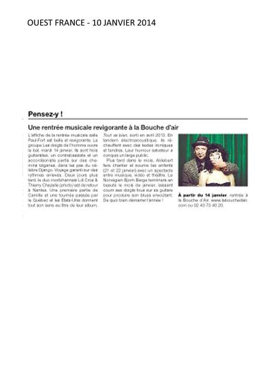 Ouest France, 10 janvier 2014
