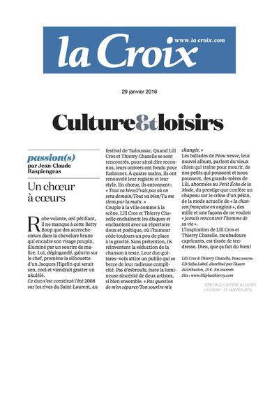 La Croix, 29 janvier 2016