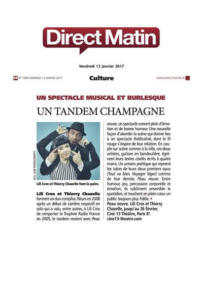 Direct Matin, 13 janvier 2017