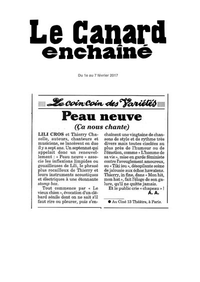 Le Canard Enchaîné, 1 février 2017