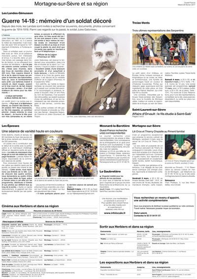 Ouest France, 28 février 2017