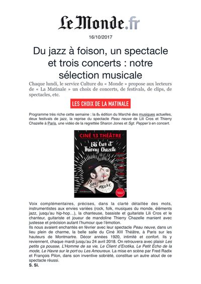 Le Monde, 16 octobre 2017