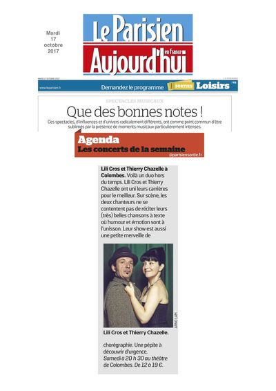 Le Parisien, 17 octobre 2017
