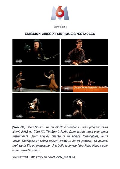 M6, 30 décembre 2017