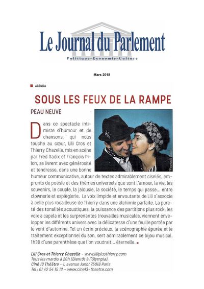 Le Journal du Parlement, 1 mars 2018