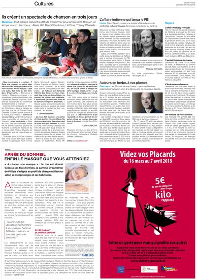 Ouest France, 16 mars 2018