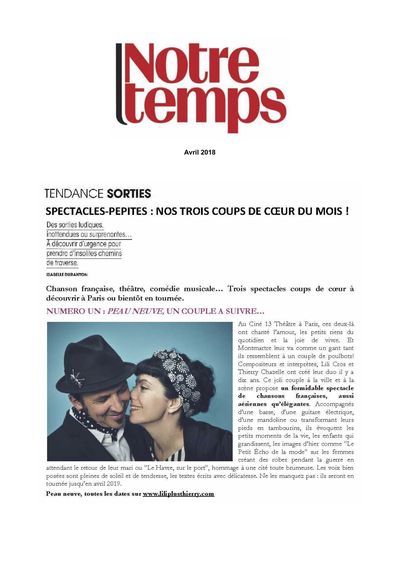 Notre Temps, 1 avril 2018