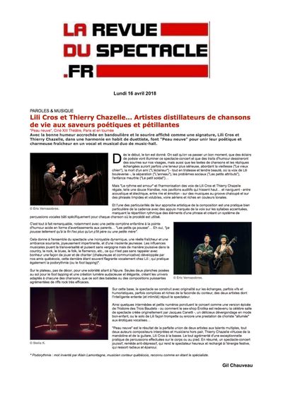 La Revue du Spectacle, 16 avril 2018
