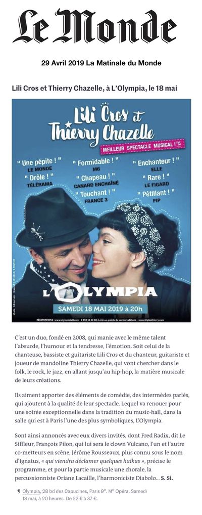 Le Monde, 19 avril 2019