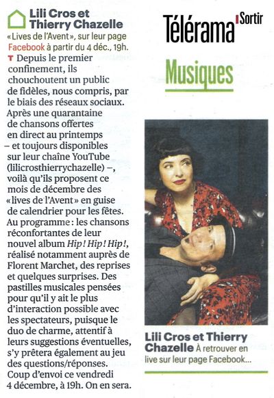 Télérama, 2 décembre 2020
