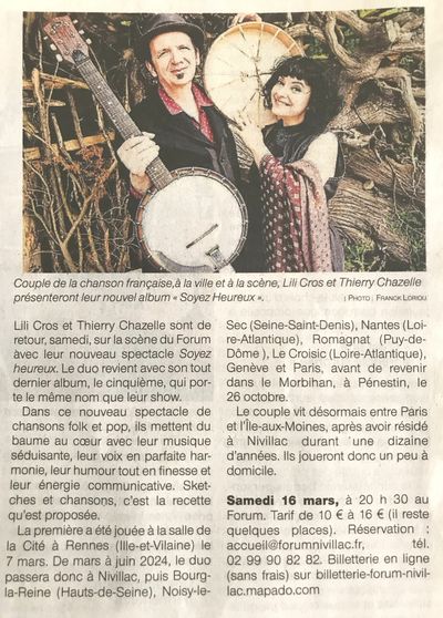 Ouest France, 15 mars 2024
